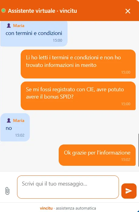 La live chat di Vincitu